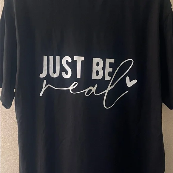 Black Graphic T-Shirt with White Floral Design - Picture 4 of 5